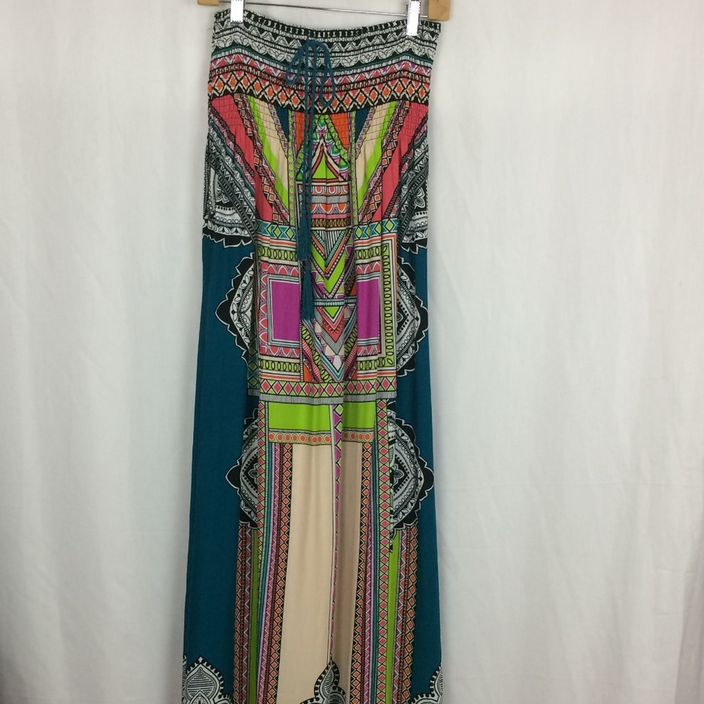 Flying Tomato Maxi Dress Rayon Boho Smocked Bodice